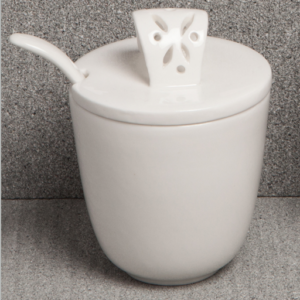 Zuccheriera Claraluna in ceramica bianca